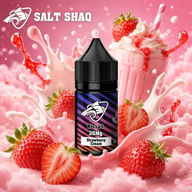 SALT SHAQ 鯊克草莓奶昔菸油 Strawberry Milkshake 30mL 40mg SALT SHAQ 鯊克草莓奶昔菸油 Strawberry Milkshake 30mL 40mg 尼古丁鹽主圖