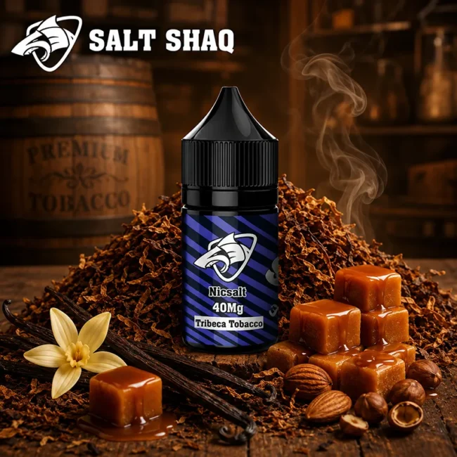 SALT SHAQ 鯊克翠貝卡菸草菸油 Tribeca Tobacco 30mL 40mg SALT SHAQ 鯊克翠貝卡菸草菸油 Tribeca Tobacco 30mL 40mg 尼古丁鹽主圖