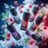 DEVIL FRUIT 惡魔之吻煙油 - 澳洲原裝頂級樹莓冰爽 澳洲原裝 DEVIL FRUIT 惡魔之吻煙油主圖。畫面展示深色高階質感瓶身,環繞飛濺的紅樹莓汁液、新鮮果實、冰塊、薄荷葉與綿密的白色煙霧視覺,強調原汁級天然酸甜與極致冰爽口感,70% 高 VG 配比,專為大煙霧玩家打造的酸味之王。