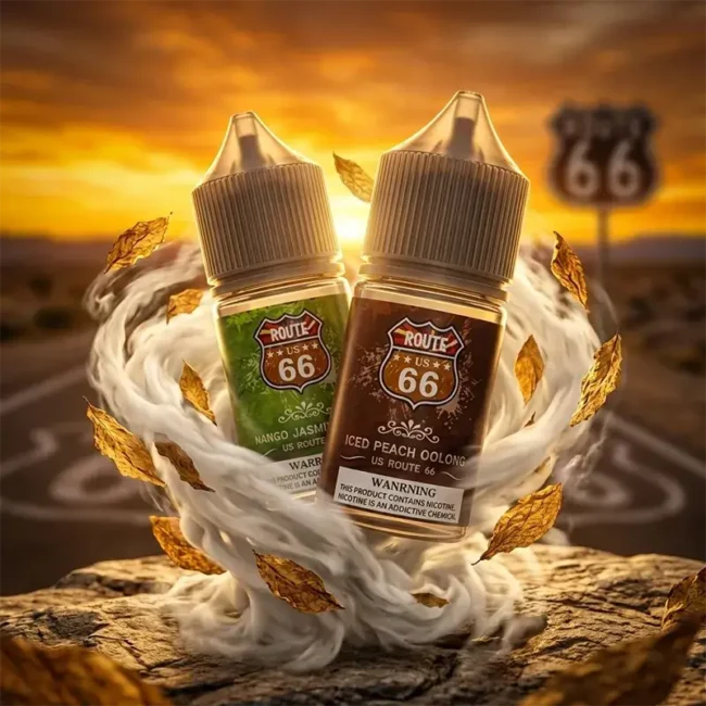 ROUTE 66 煙油 - 40mg 美式菸草經典系列 ROUTE 66 公路煙油主圖,美國原裝進口 30ml 40mg 經典美式菸草口味尼古丁鹽。