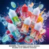 SAMELE 冰釀系列 - 美國原裝 30ml 極致冰感丁鹽 美國 SAMELE 冰釀煙油買五送一主圖,展示 30ml 尼古丁鹽多口味系列,包含芒果、藍莓、水蜜桃、番石榴等。瓶身環繞飛濺果汁、冰塊與薄荷葉,定義美式極致冰感。內含尼古丁
