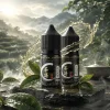 茶語煙油 40mg 台灣茶香主圖 茶語煙油 40mg 30ml 主圖,展示清江烏龍與茶香瓶身,搭配茶葉、水花、茶具、山景與台灣茶園風格背景