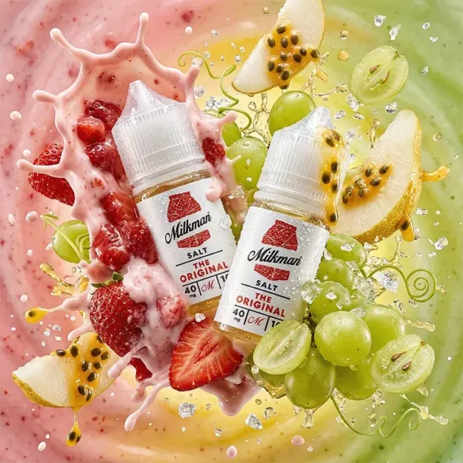 牛奶超人 35mg 經典原味牛奶煙油 牛奶超人 The Milkman 奶爸煙油主圖,展示 30ml 35mg 經典牛奶口味尼古丁鹽。